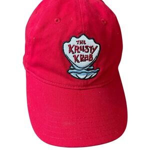 SpongeBob SquarePants The Krusty Krab Strapback Hat Red Embroidered OSFM Cap